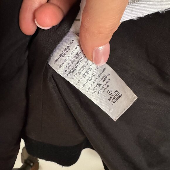 LOFT Wool Blend Long Coat Sherpa Jacket Black Size Medium - Picture 4 of 5